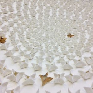 Porcelain wall sculpture created for the yacht spa on M/Y Plvs Vltra - up close